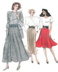 7046 SO EZ VOG STRT-FLARE KNIT SKIRT 3 LENGTHS PATTERN 12-16